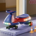 thumbnail image 3 of Electric Wiggle Car with Flashing Wheels, Rechargeable 2 in 1 Swing Car with Anti-Rollover, Music and Pedal, 2 Motor Ride On Car for Outdoor, Blue and Red, 3 of 9