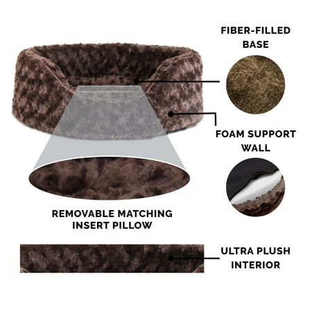 FurHaven Ultra Plush Oval Dog Bed - Jumbo, Chocolate