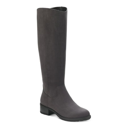 

STYLE & COMPANY Womens Gray Cushioned Graciee Round Toe Block Heel Zip-Up Riding Boot 6.5 M