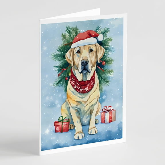 Yellow Labrador Retriever Christmas Greeting Cards Pack of 8 7 in x 5 in