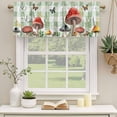 thumbnail image 3 of Mushrooms Valances for Windows, Decorative Rod Pocket Window Valance Curtains, Sage Green Plaid Butterfly Botanical Plants Short Curtain Drapes for Kitchen/Living Room, 2 Panels, 60" W x 18" L, 3 of 8