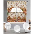 thumbnail image 2 of Pumpkins Fall Swag Kitchen Curtains Sets for Windows 24 Inch Length, Harvest Thanksgiving Botanical Farmhouse Leaves Short Window Curtain Swags Valances and Tiers 3 Piece Set for Cafe/Dining Room, 2 of 5