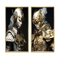 thumbnail image 2 of Designart "Sci-Fi Portrait White & Gold Cyborg Soldier I" Robot Framed Wall Art Set Of 2 - Modern Gold Framed Wall Art Set Of 2, 2 of 6
