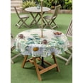 thumbnail image 4 of Outdoor Tablecloths with Umbrella Hole & Zipper, Green Eucalyptus Leaves Round Tablecloths 60 Inch, Daisy Summer Botanical Farmhouse Waterproof Table Cloth, Patio/Pool/Picnic Table Covers, 4 of 8
