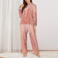 thumbnail image 2 of KLL Pig'S Tail Print Women's Long Sleeve Pajamas with Pants Sleepwear Loungewear 2 Set-X-Large, 2 of 7