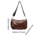 thumbnail image 3 of Bolso bandolera de cuero PU con correa ajustable para mujer (café), 3 of 9
