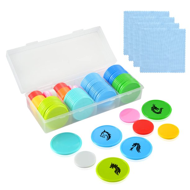 Juego de fichas de juego de borrado en seco con caja de almacenamiento, 100 unidades