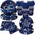 thumbnail image 2 of FGTHBF-Fathers Day Decoration - 144Pcs Fathers Day Plates and Napkins for Party Supplies Best Father Ever Tableware Decoration for Love You Dad,Father Day Party Decor Favor Service 24, 2 of 2