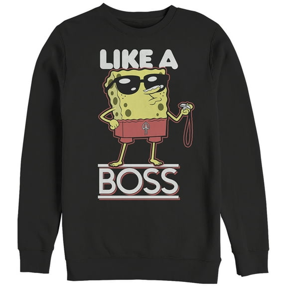 Women's SpongeBob SquarePants Like A Boss  Sweatshirt Black Large