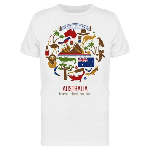 Set Of Australia Symbols T-Shirt Men -Image by Shutterstock, Male x-Large