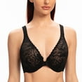 thumbnail image 5 of CHUANK Women‘s Front Closure Stretch Lace Underwire Bra Black 34B, 5 of 5