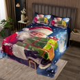 Santa Claus Quilt Set Twin Size Christmas Decorations Bedspread 2 Pcs
