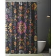 thumbnail image 5 of Vintage floral print waterproof shower curtain and window treatments with 12 hooks., 5 of 10