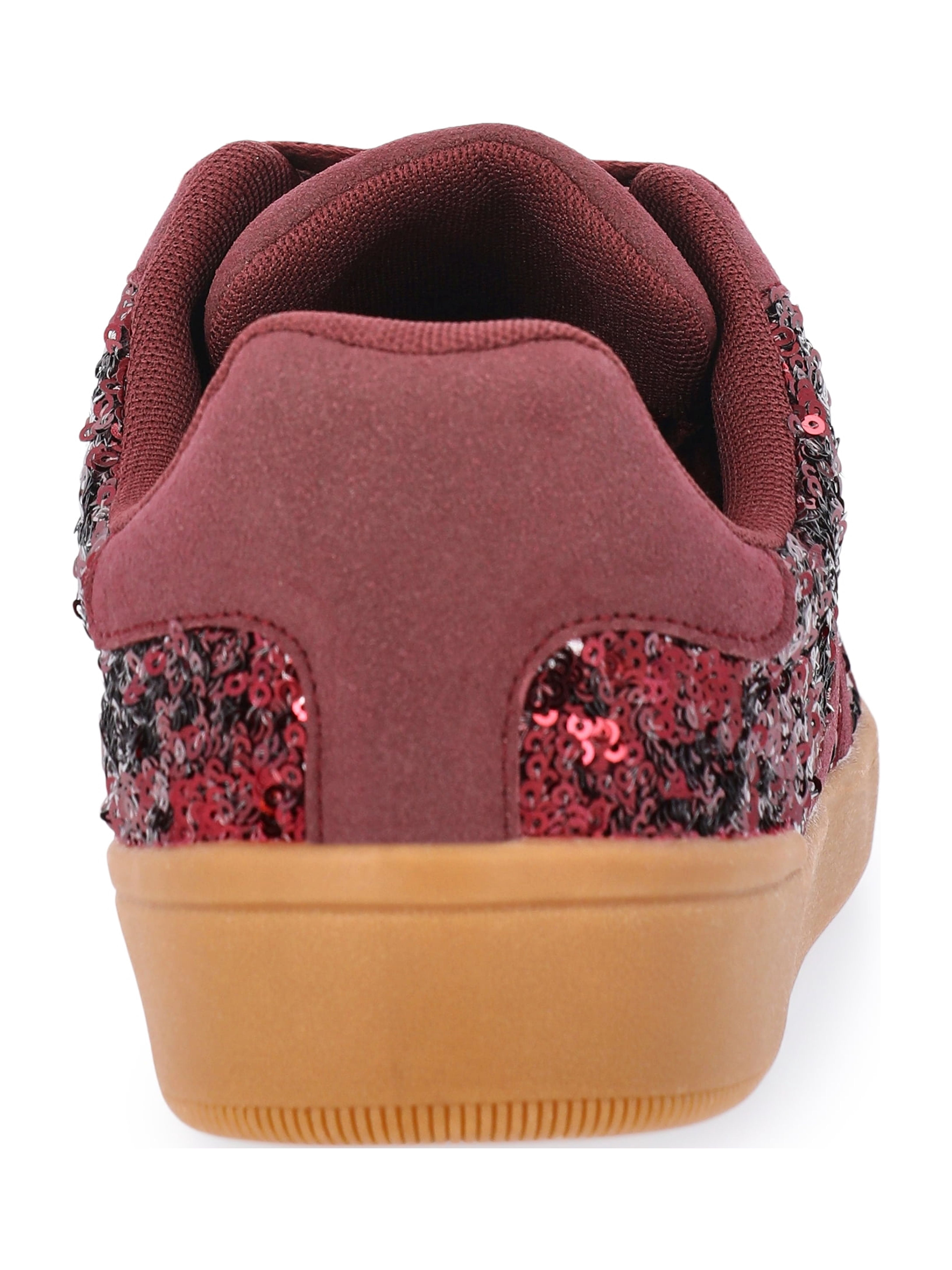 No Boundaries Sequin Faux Suede Gum Sole Sneakers, Women's