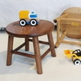 thumbnail image 2 of CONSDAN Step Stool, USA Grown Oak, Handcrafted Solid Wood Stool, 9" Low Stool(Chocolate), 2 of 5