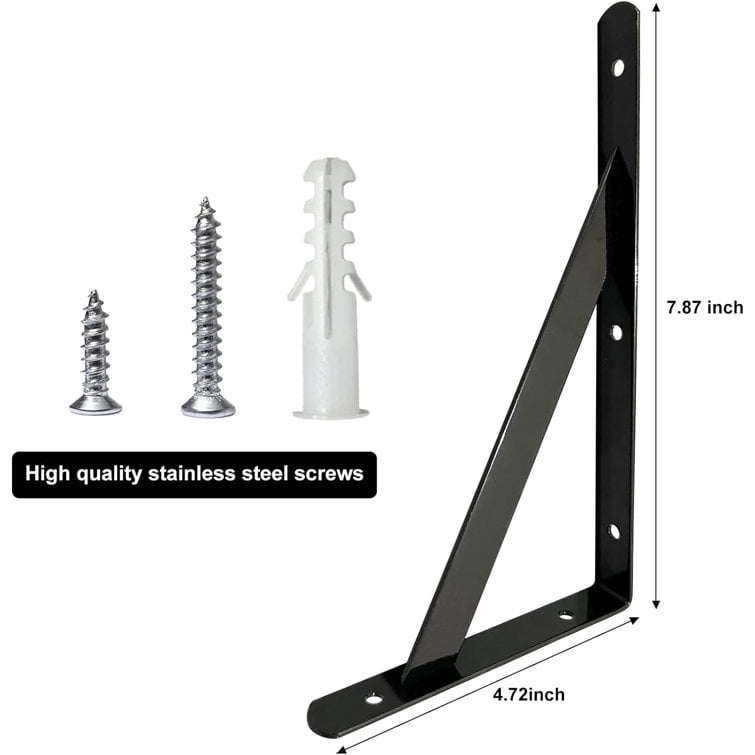 ShadeMart 12 Piece Heavy Duty Floating Metal Wall L-Shaped Shelf Brackets