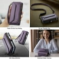 thumbnail image 6 of Dteck for Samsung Galaxy Z Fold 3 Case with RFID Blocking Wallet Case for Women Men, Shockproof PU Leather Magnetic Flip Strap Zipper Card Holder Phone Case,Purple, 6 of 7