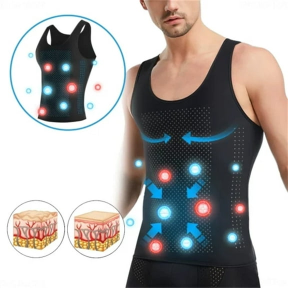 Openpig Clearance Men Negative Compression Vest Abdominal Corset Vest Bodysuit