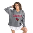 thumbnail image 4 of Women's Gameday Couture  Gray Arizona Cardinals French Terry V-Neck Pullover Sweatshirt, 4 of 7