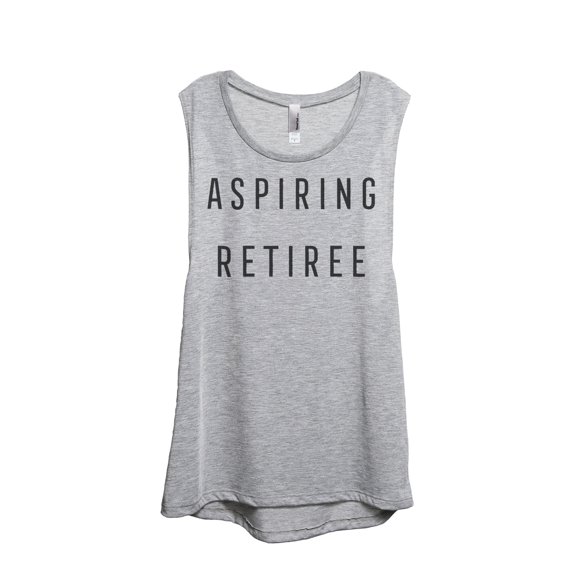 Aspiring Retiree Women's Fashion Sleeveless Muscle Tank Top Tee Sport Grey Medium
