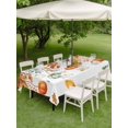 thumbnail image 3 of Outdoor Tablecloth with Umbrella Hole and Zipper, Fall Orange Green Pumpkins Rectangle Table Cloth 60x84 Inch Waterproof Tablecloth, Thanksgiving Maple Leaf Picnic Table Cover for Patio Camping, 3 of 7