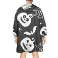 thumbnail image 2 of Wearable Oversized Blanket,Halloween Silhouette Icons Pattern Wearable Blanket Hoodie for Adults,Cozy Hooded Blankets with Super Pockets,Super Warm Fuzzy Pullover for Women & Men, 2 of 6
