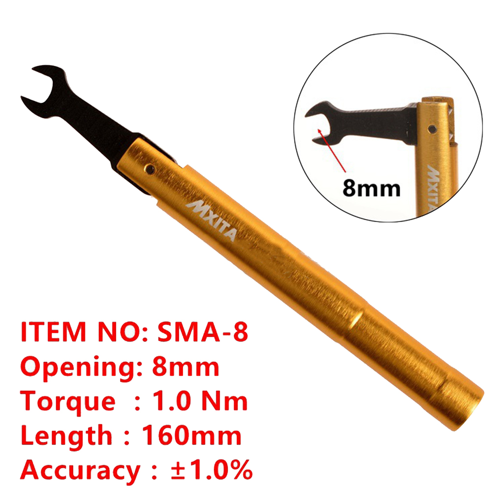 Yokua 6.5/8/20mm SMA Torque Wrench Handheld Goldplated Spanner RF Connector Opening