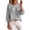 Gray, variant on Crew Neck Linen Tops for Women Lightweight Soft Solid Color Crinkle Blouses Relaxed Dressy 3/4 Balloon Sleeve Tshirts with Elastic Cuffs M