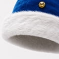 thumbnail image 5 of SYMOID Santa Hat, Light Blue Plush, Golden Bells, Unisex Christmas Party Costume Hats,Size Free Size, 5 of 6