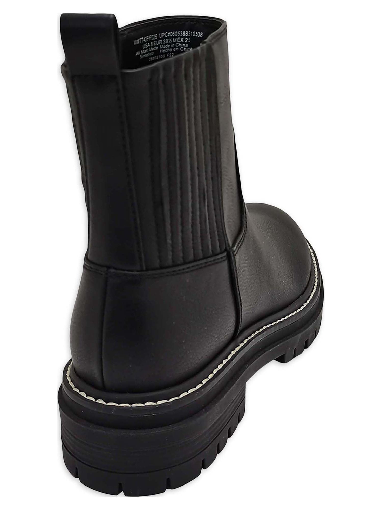 Time and Tru Women's Lug Chelsea Boots, Wide Width Available