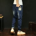 thumbnail image 4 of SWSMCLT Men's Straight Fit Faded Jeans Chic Ankle Length Tapered Leg Denim Pants Fashion Casual Stretch Cotton Light Ripped Destroyed Distressed Slim Fit Mid Rise Blue 32, 4 of 5