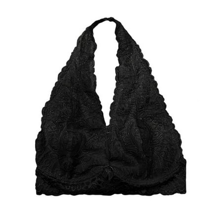 

Final Clear Out! Style Women S Lace Back Closed Ultra-Small Thin Bra Deep V-Neck Wireless Sling Seven-Point Sexy Underwear