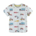 thumbnail image 2 of naisibaby Toddler Boys Crewneck Short Sleeve, Summer Printed Kids Tops Cotton Daily Casual Tees Gray 2T, 2 of 6