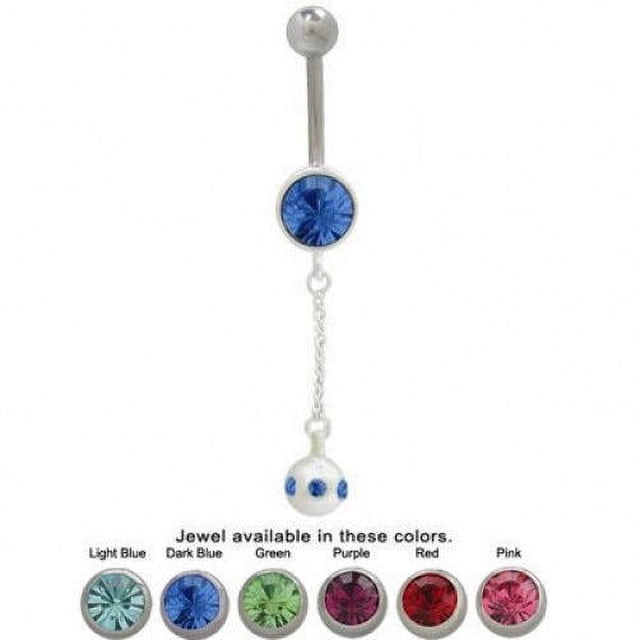 Pendentif Conception Anneau de Ventre avec Cz Gemmes 14G