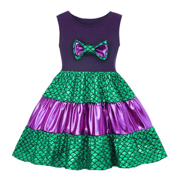 Girls Princess Dress Mickey Mouse Frozen Elsa Cosplay Halloween Costume Kids Cotton Carnival Birthday Moana Maleficent Disney 5T6-7T Gao Jinjia LED