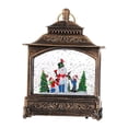 thumbnail image 4 of Lámpara de linterna navideña, decoración del hogar, bola de nieve navideña musical navideña, paisaje navideño para adornos de fiestas con chimenea Muñeco de nieve, 4 of 8