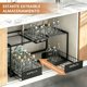 thumbnail image 3 of Organizador Bajo Fregadero de 2 Niveles, Estantería de Cocina Extensible, Organizador de Fregadero, Gabinete para Fregaderos, Armarios, Cocinas y Baños (Negra Cesta Doble), 3 of 4