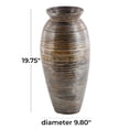 thumbnail image 4 of DecMode 20" Textured Brown Bamboo Wood Vase with Lacquer, 4 of 14