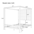 thumbnail image 7 of Euroco Metal Queen Size Canopy Bed with Upholstery Headboard, Gold, 7 of 7