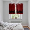 thumbnail image 5 of Red Black Plaid Kitchen Curtains Small Short 39 Inch Length, Country Vintage Star Abstract Gingham Grommet Top Bedroom Living Room Curtains, Light Filtering Cafe Curtain Drapes 2 Panels Set 55''x39'', 5 of 9