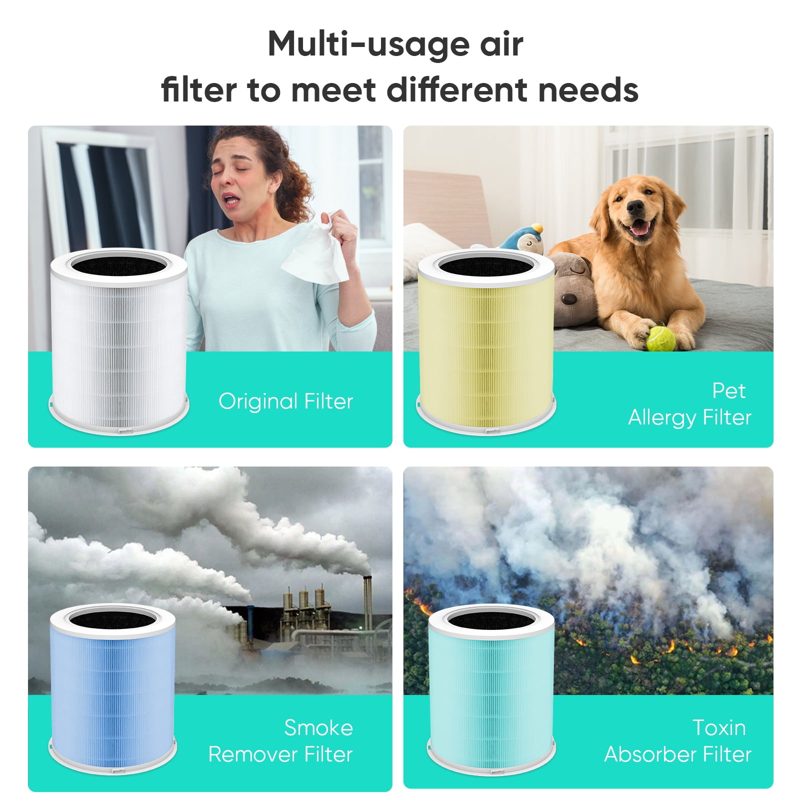 Levoit Air Purifier For Home & Office Dual H13 True HEPA Filter with A –  AJMartPK