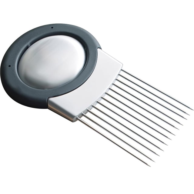 Bearachild Soporte de corte de cebolla de acero inoxidable de 12 agujas Gadget de corte de cocina fácil de enchufar de corte antideslizante Cortador Cocina y Comedor Bearachild HA013890-00