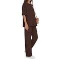 thumbnail image 3 of Sundazz Two Piece Sets for Women Summer Matching Lounge Sets Short Sleeve Tops and Wide Leg Pants Travel Vacation Outfits, 3 of 8
