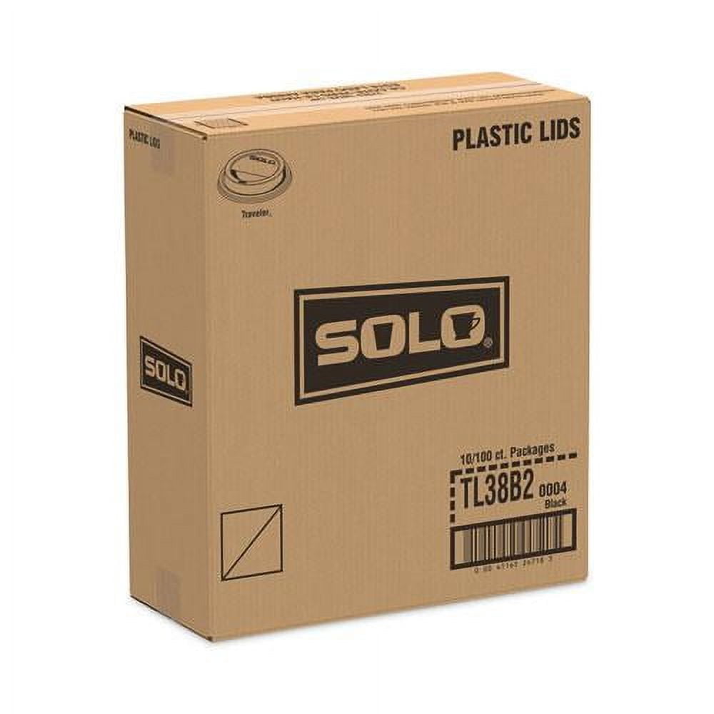 SOLO® Traveler Cappuccino Style Dome Lid, Fits 8 oz Cups, Black, 1,000/Carton