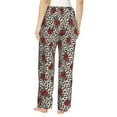 thumbnail image 3 of Naloa Leopard Print Rose Print Women’s Ultra-Soft Comfy Pajama Lounge Pants with Pockets & Drawstring, 3 of 8