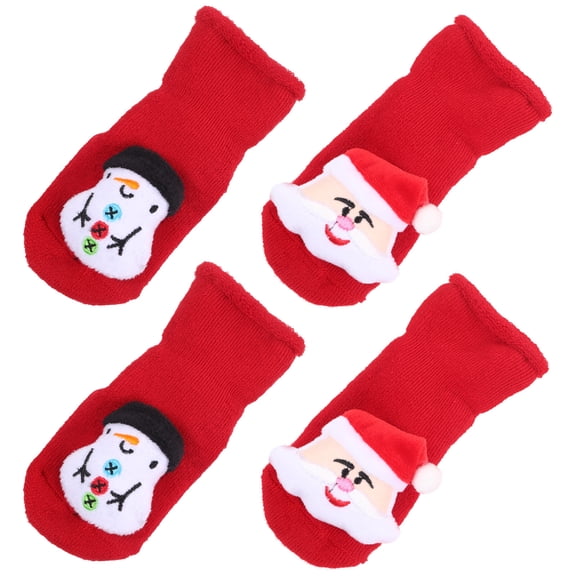 STRANDCHIC 2 Pairs Baby Holiday Socks Cotton Soft Comfortable Non- Foot Soles Red
