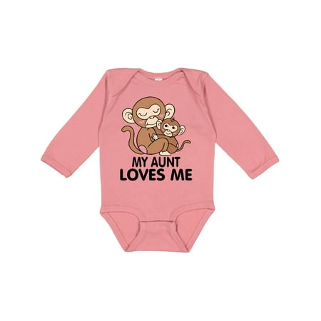 

Inktastic My Aunt Loves Me Gift Baby Boy or Baby Girl Long Sleeve Bodysuit