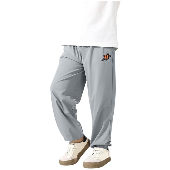 PYGNJK Boys Quick Dry Pants Lightweight Joggers Sweatpants Elastic Waist Hiking School Casual Trousers