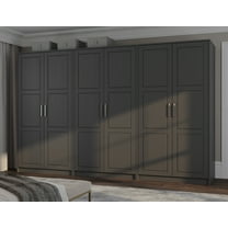 100% Solid Wood Urban 6-Door Wardrobe