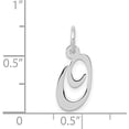 thumbnail image 4 of 14k White Gold Small Fancy Script Letter O Initial Charm, 4 of 6